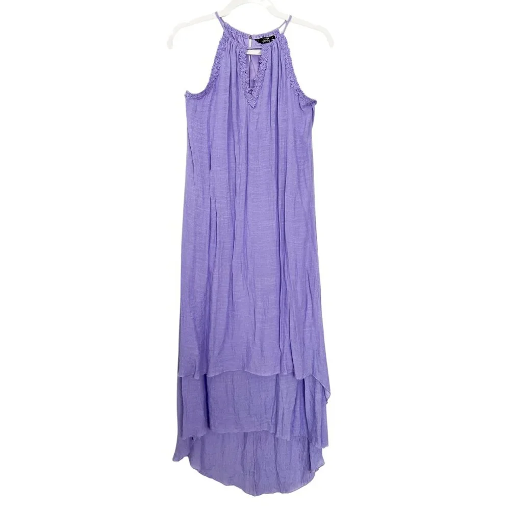 Lavender Crochet Detail High Low Dress - Picture 1 of 6